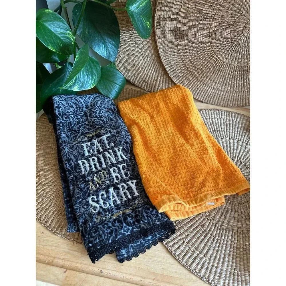 Eat Drink & Be Scary kitchen towels